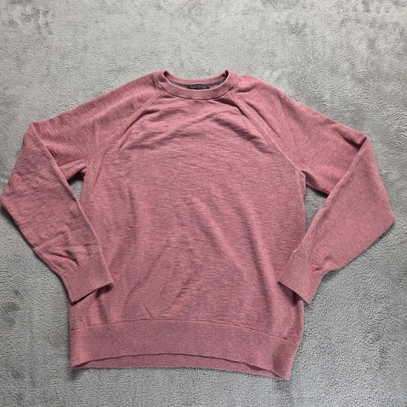 Banana Republic Other - Banana Republic Sweater Mens Large Red Organic Slub Cotton Pullover Raglan